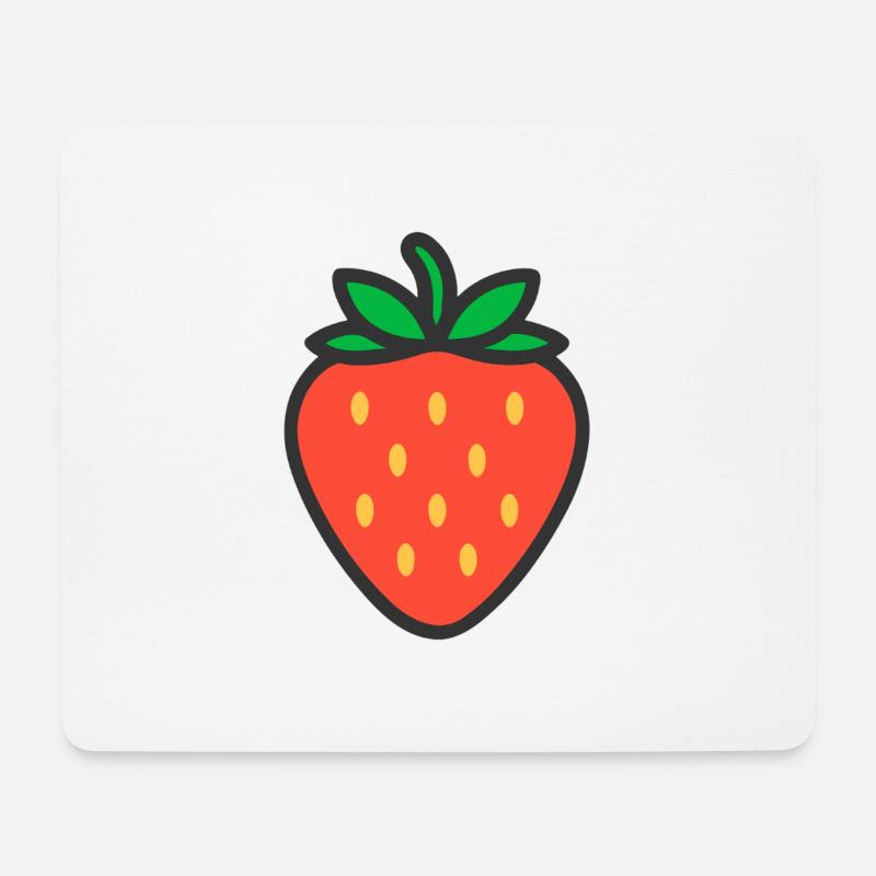 ERDBEERE LOGO ICON FRUCHT - Mousepad (Querformat) - Weiß