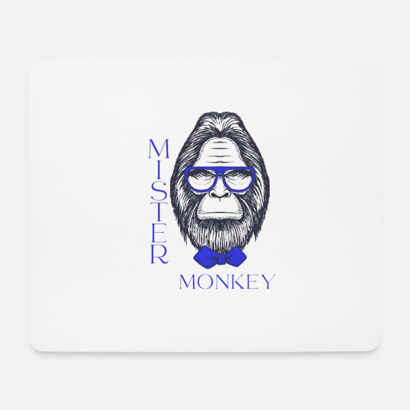Mister Monkey Shirt - Mousepad (Querformat) - Weiß