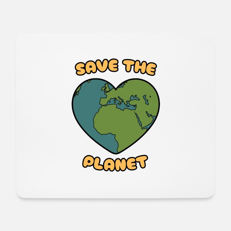 save the planet - Mousepad (Querformat) - Weiß