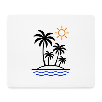 Palmiers d’été de l’île - Tapis de souris (format paysage) - blanc - Devant