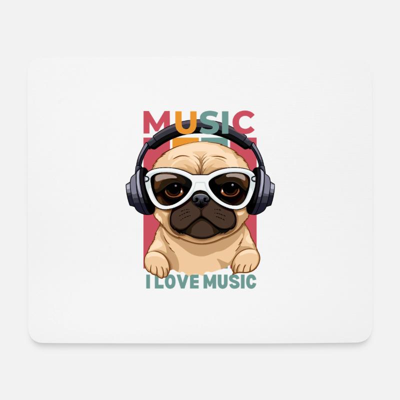I love music - Mousepad (Querformat) - Weiß