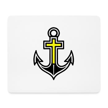 Anker Kreuz Symbol - Mousepad (Querformat) - Weiß - Vorne