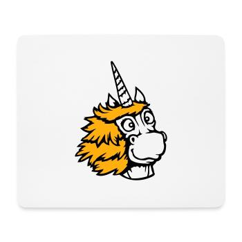 Licorne heureux sourire amical bande dessinée dessin animé - Tapis de souris (format paysage) - blanc - Devant