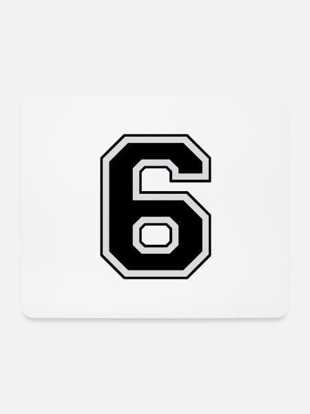 Nummer Sechs - Mousepad (Querformat) - Weiß
