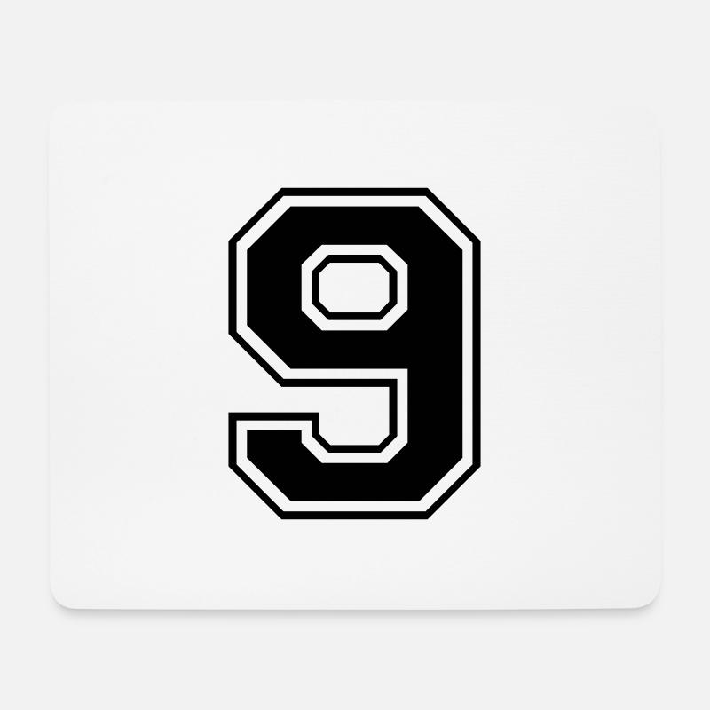 9, nine, number, number - Mouse Pad (horizontal) - white