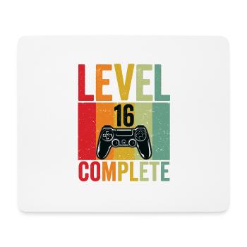 16 ans 16 ans Gamer Level 16 Complete - Tapis de souris (format paysage) - blanc - Devant