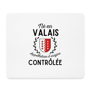Né en Valais, appellation d'origine contrôlée. - Tapis de souris (format paysage) - blanc - Devant