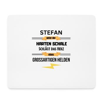 Stefan unter harte Schale eines Großartigen Helden - Mousepad (Querformat) - Weiß - Vorne