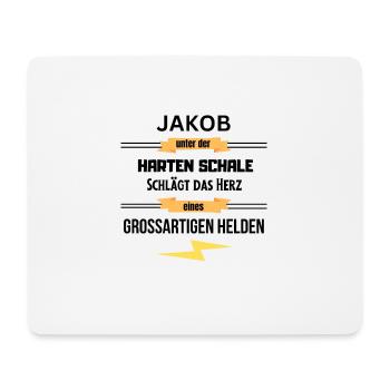 Jakob unter harte Schale eines Großartigen Helden - Mousepad (Querformat) - Weiß - Vorne