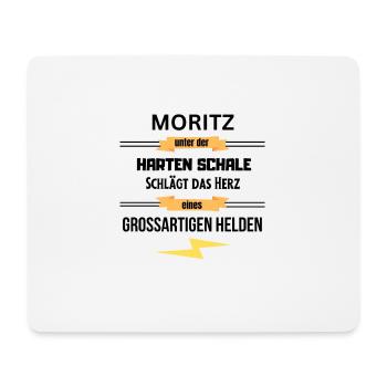 Moritz unter harte Schale eines Großartigen Helden - Mousepad (Querformat) - Weiß - Vorne