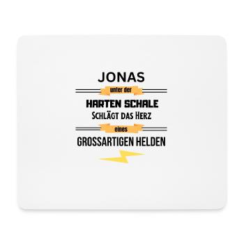 Jonas unter harte Schale eines Großartigen Helden - Mousepad (Querformat) - Weiß - Vorne