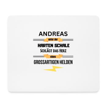 Andreas harte Schale eines Großartigen Helden - Mousepad (Querformat) - Weiß - Vorne