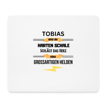 Tobias unter harte Schale eines Großartigen Helden - Mousepad (Querformat) - Weiß - Vorne