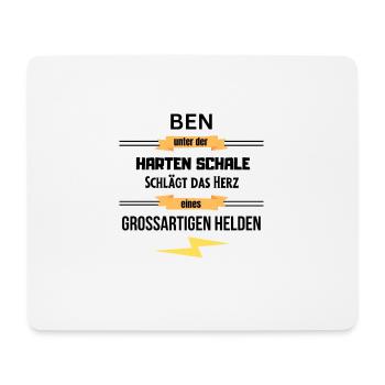 Ben unter harte Schale eines Großartigen Helden - Mousepad (Querformat) - Weiß - Vorne