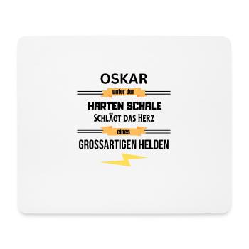 Oskar unter harte Schale eines Großartigen Helden - Mousepad (Querformat) - Weiß - Vorne