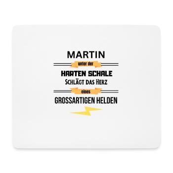 Martin unter harte Schale eines Großartigen Helden - Mousepad (Querformat) - Weiß - Vorne