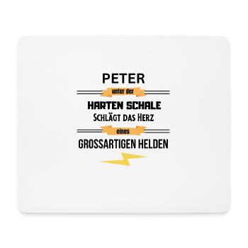 Peter unter harte Schale eines Großartigen Helden - Mousepad (Querformat) - Weiß - Vorne