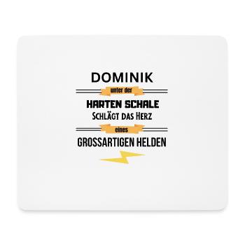 Dominik harte Schale eines Großartigen Helden - Mousepad (Querformat) - Weiß - Vorne