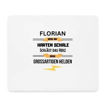 Florian unter harte Schale eines Großartigen Helde - Mousepad (Querformat) - Weiß - Vorne