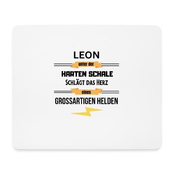 Leon unter harte Schale eines Großartigen Helden - Mousepad (Querformat) - Weiß - Vorne