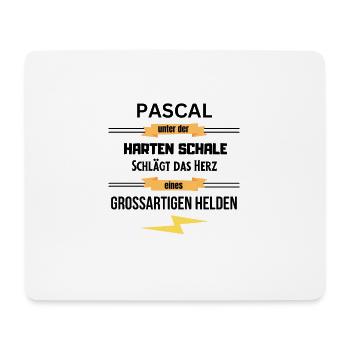 Pascal unter harte Schale eines Großartigen Helden - Mousepad (Querformat) - Weiß - Vorne