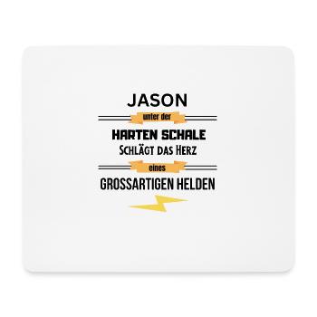 Jason unter harte Schale eines Großartigen Helden - Mousepad (Querformat) - Weiß - Vorne