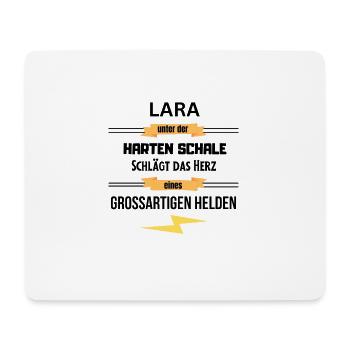 Lara unter harte Schale eines Großartigen Helden - Mousepad (Querformat) - Weiß - Vorne