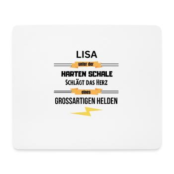 Lisa unter harte Schale eines Großartigen Helden - Mousepad (Querformat) - Weiß - Vorne