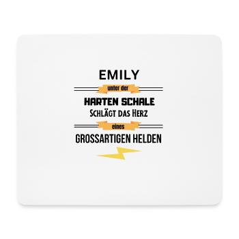 Emily unter harte Schale eines Großartigen Helden - Mousepad (Querformat) - Weiß - Vorne