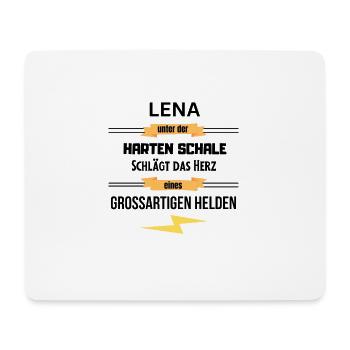 Lena unter harte Schale eines Großartigen Helden - Mousepad (Querformat) - Weiß - Vorne