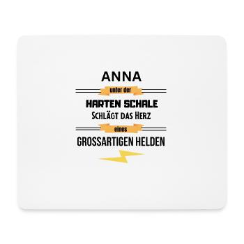 Anna unter harte Schale eines Großartigen Helden - Mousepad (Querformat) - Weiß - Vorne