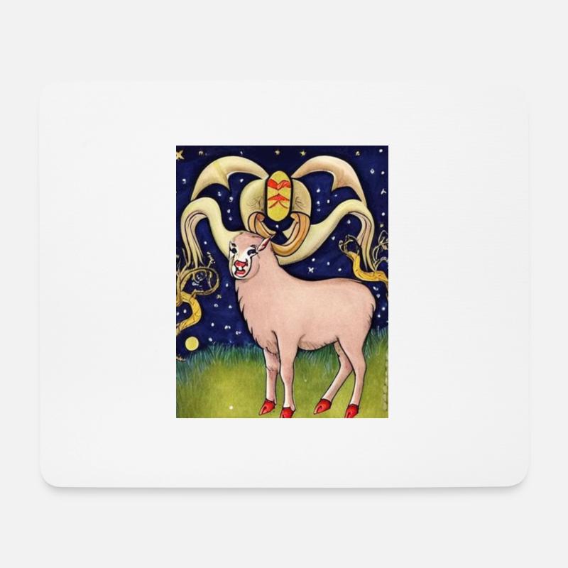 Widder - Mousepad (Querformat) - Weiß
