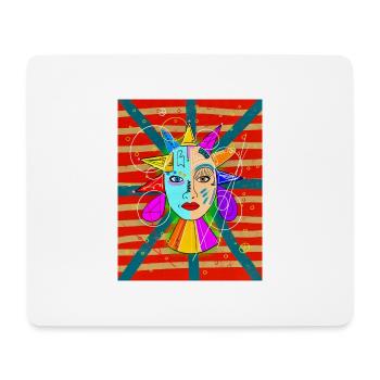 Portrait Frau Zeichnung - Mousepad (Querformat) - Weiß - Vorne
