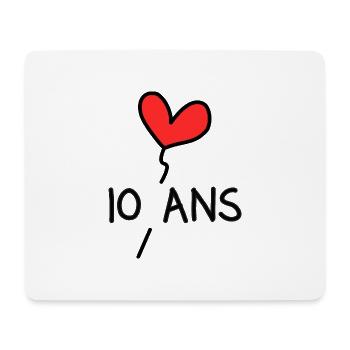 10. 10 ANS. 10e ANNIVERSAIRE. ANNIVERSAIRE 10 ANS. - Tapis de souris (format paysage) - blanc - Devant