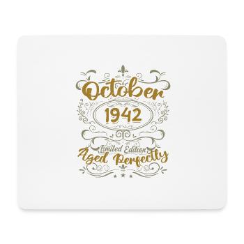 Oktober 1942 Geschenk 1942 Geburtstag Oktober 1942 - Mousepad (Querformat) - Weiß - Vorne