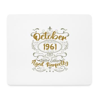 Octobre 1961 Cadeau 1961 Anniversaire Octobre 1961 - Tapis de souris (format paysage) - blanc - Devant