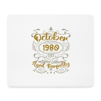 Octobre 1980 Cadeau 1980 Anniversaire Octobre 1980 - Tapis de souris (format paysage) - blanc - Devant