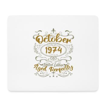 October 1974 Gift 1974 Birthday October 1974 - Mouse Pad (horizontal) - white - Front