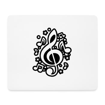 Notes de Musique Clef symbole musicien - Tapis de souris (format paysage) - blanc - Devant