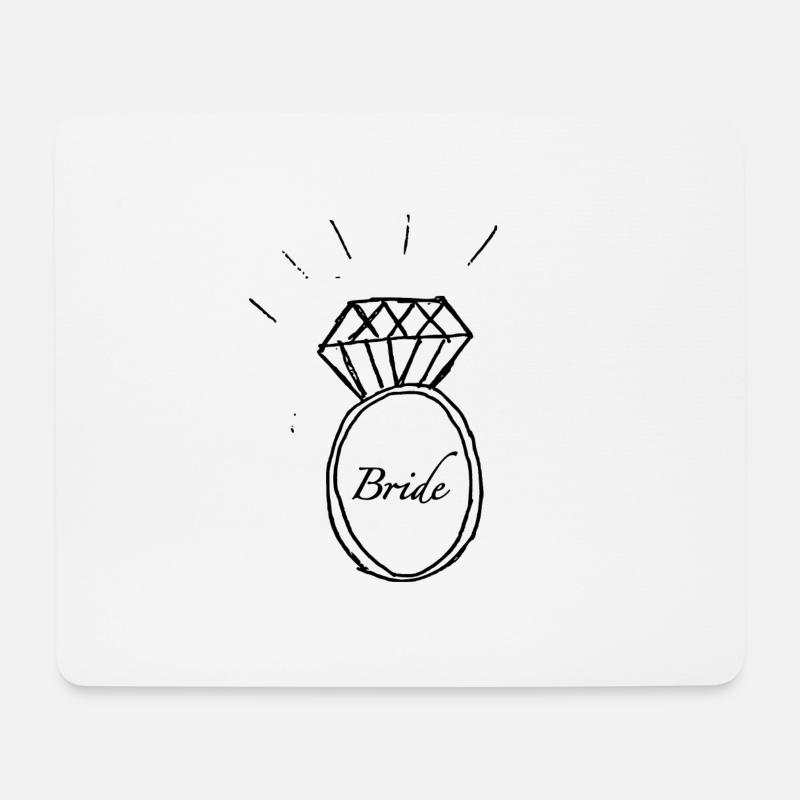 Junggesellinnenabschied - Verlobungsring - Bride - Mousepad (Querformat) - Weiß