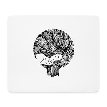 Handgezeichnete Frau mit Haaren, Vintage Style - Mousepad (Querformat) - Weiß - Vorne