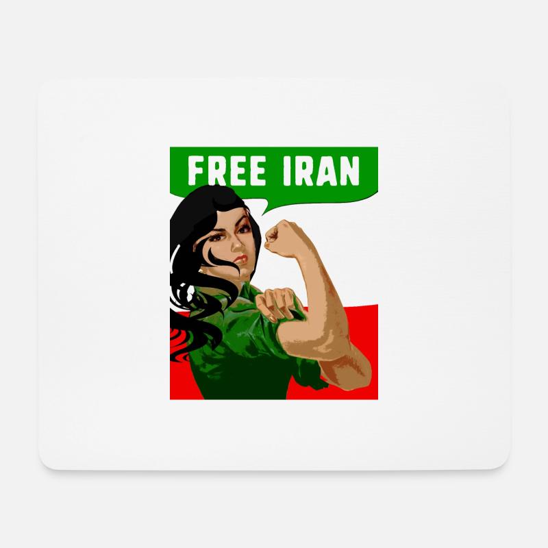Free Iran, Iran, Free Women, Flag, Democracy,frei - Mousepad (Querformat) - Weiß