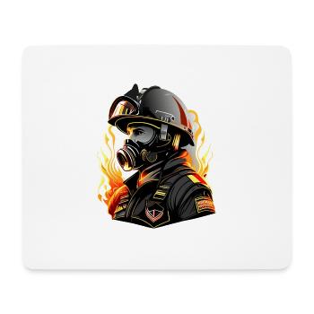 Feuerwehrmann - Mousepad (Querformat) - Weiß - Vorne
