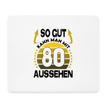 Geburtstag 80 Jahre So gut aussehen Retro Vintage - Mousepad (Querformat) - Weiß - Vorne