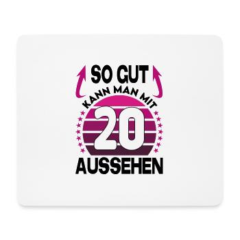 Geburtstag 20 Jahre So gut aussehen Retro Vintage - Mousepad (Querformat) - Weiß - Vorne