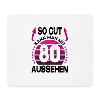 Geburtstag 80 Jahre So gut aussehen Retro Vintage - Mousepad (Querformat) - Weiß - Vorne