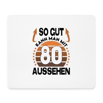 Geburtstag 80 Jahre So gut aussehen Retro Vintage - Mousepad (Querformat) - Weiß - Vorne