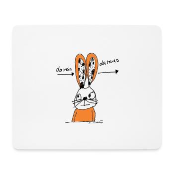 Hase da rein da raus - Mousepad (Querformat) - Weiß - Vorne