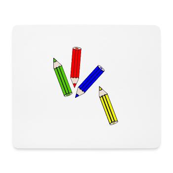 Buntstife - Mousepad (Querformat) - Weiß - Vorne