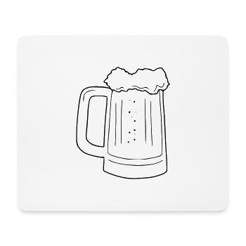 Bier Zeichnung Party Feiern schwarz - Mousepad (Querformat) - Weiß - Vorne